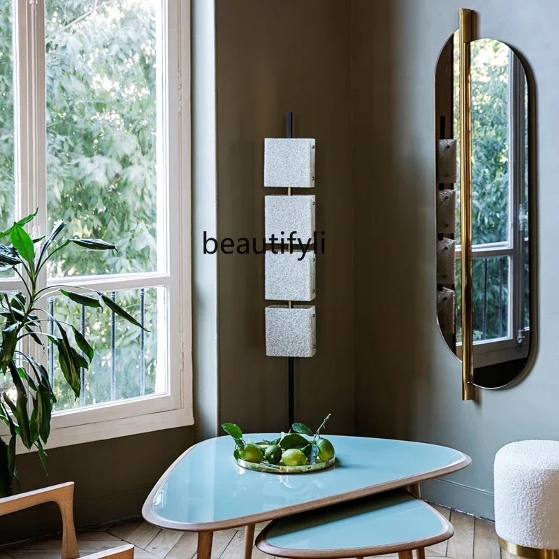 Nordic full-length mirror corridor wall-mounted full-length mirror metal entrance homestay dressing mirror