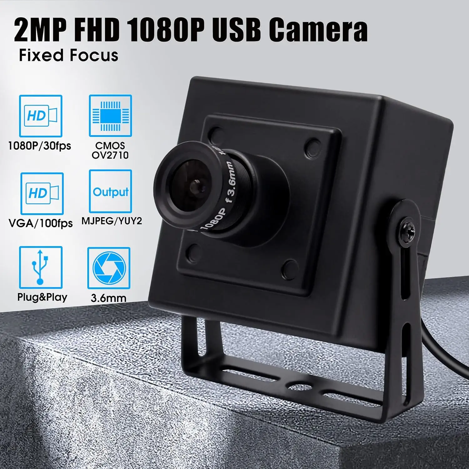 SVPRO USB Webcam 1080P HD Camera 100fps High Speed Video Camera Small External Camera USB2.0 Webcam Wall Mount and Surface Mount