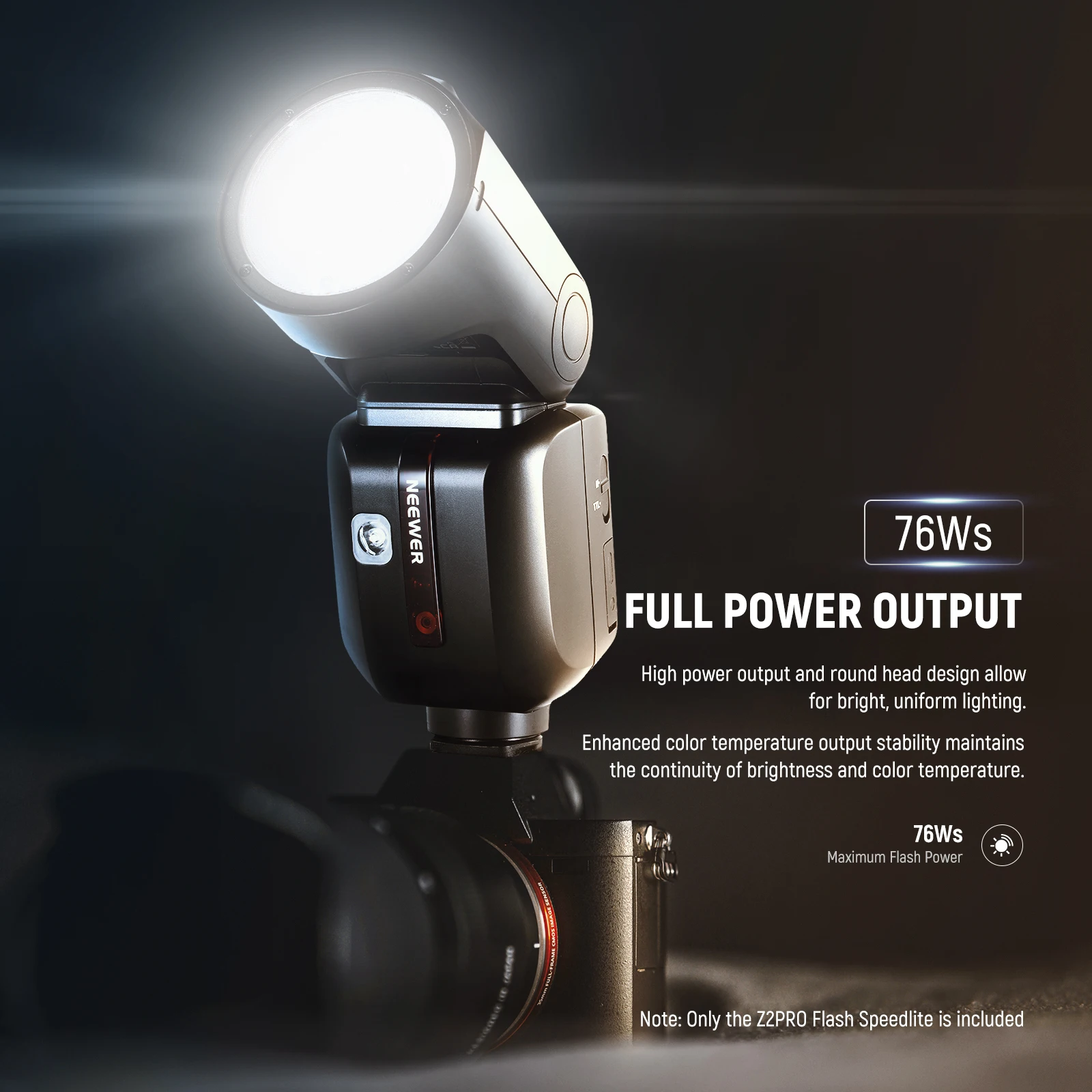 NEEWER Z2 PRO 2.4G TTL Flash a testa tonda Speedlite compatibile con Sony/Nikon/Canon Wireless compatibile con Godox Flash