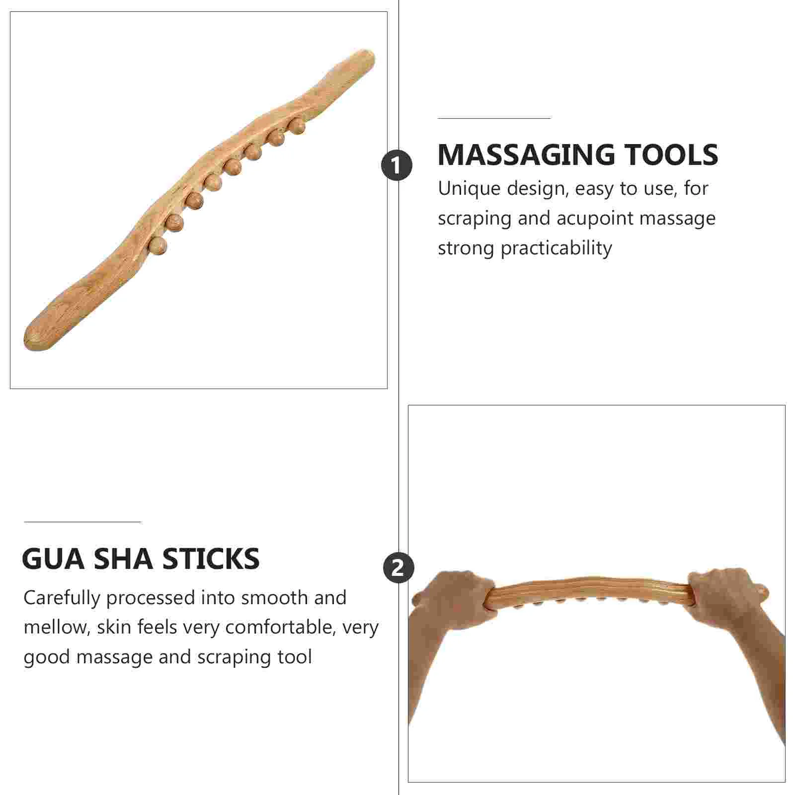 Aparato Sha para tirar tendones, herramientas de masaje, pluma de punto de acupuntura Manual, masajeador de pies, rodillo, palo de haya para el hogar