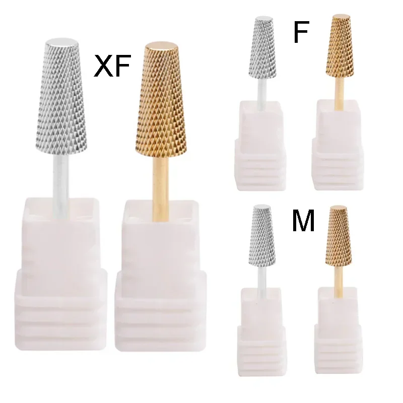 Trapezium Tapered Barrel Gold Silver Nail Drill Bit Milling Cutter Eletric Manicure Cuticle Clean Burr Pedicure Accessories Tool