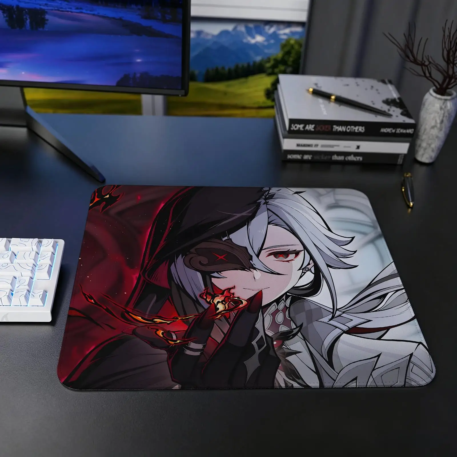 Genshin Impact Arlecchino Mouse Pad Regular gaming mouse pad S/M/L size Office mouse pad Laptop desk mat Stitched edge mouse pad