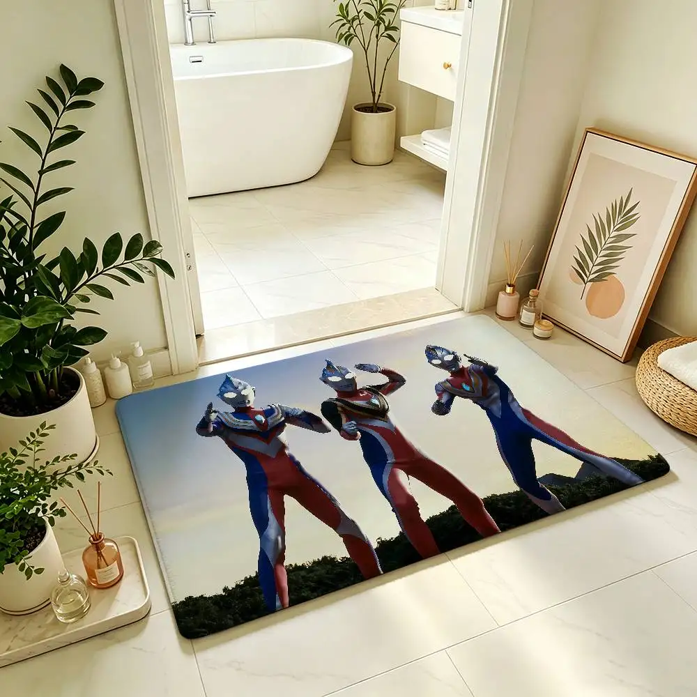 Cool-U-ultraman-S Childhood Memories Carpet Bathroom Anti-slip Door Mat Home Decoration Mat Entrance Door Mat Scratch-resistant