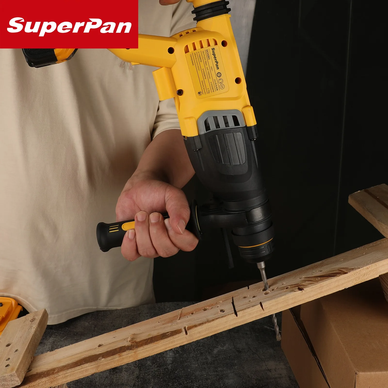

Superpan 263 28-Type 20V Cordless Jackhammer-For DeWalt Battery,High-Power Lithium Electric Hammer for Outdoor Concrete Drilling