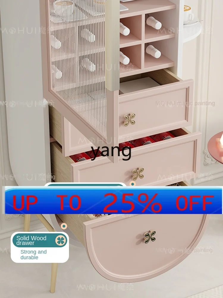 

lmm Wine Cabinet Living Room Wall Wine Rack Display Single Door Glass Cabinet Small Apartment Decoration Integrated