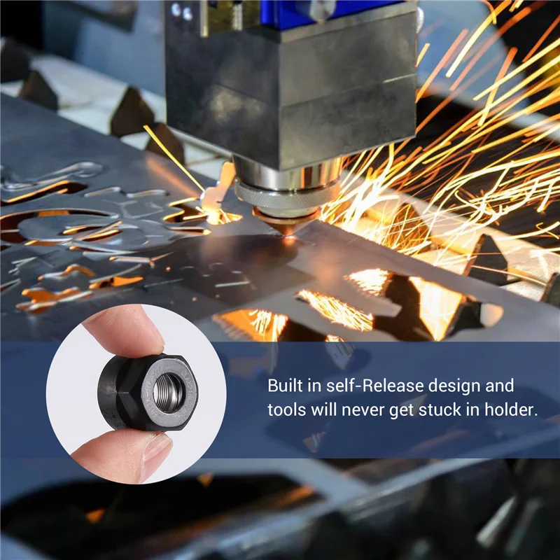 

4Pcs ER11-A Type M14 Thread Collet Clamping Hex Nuts, For CNC Milling Chuck Holder Lathe-A30R