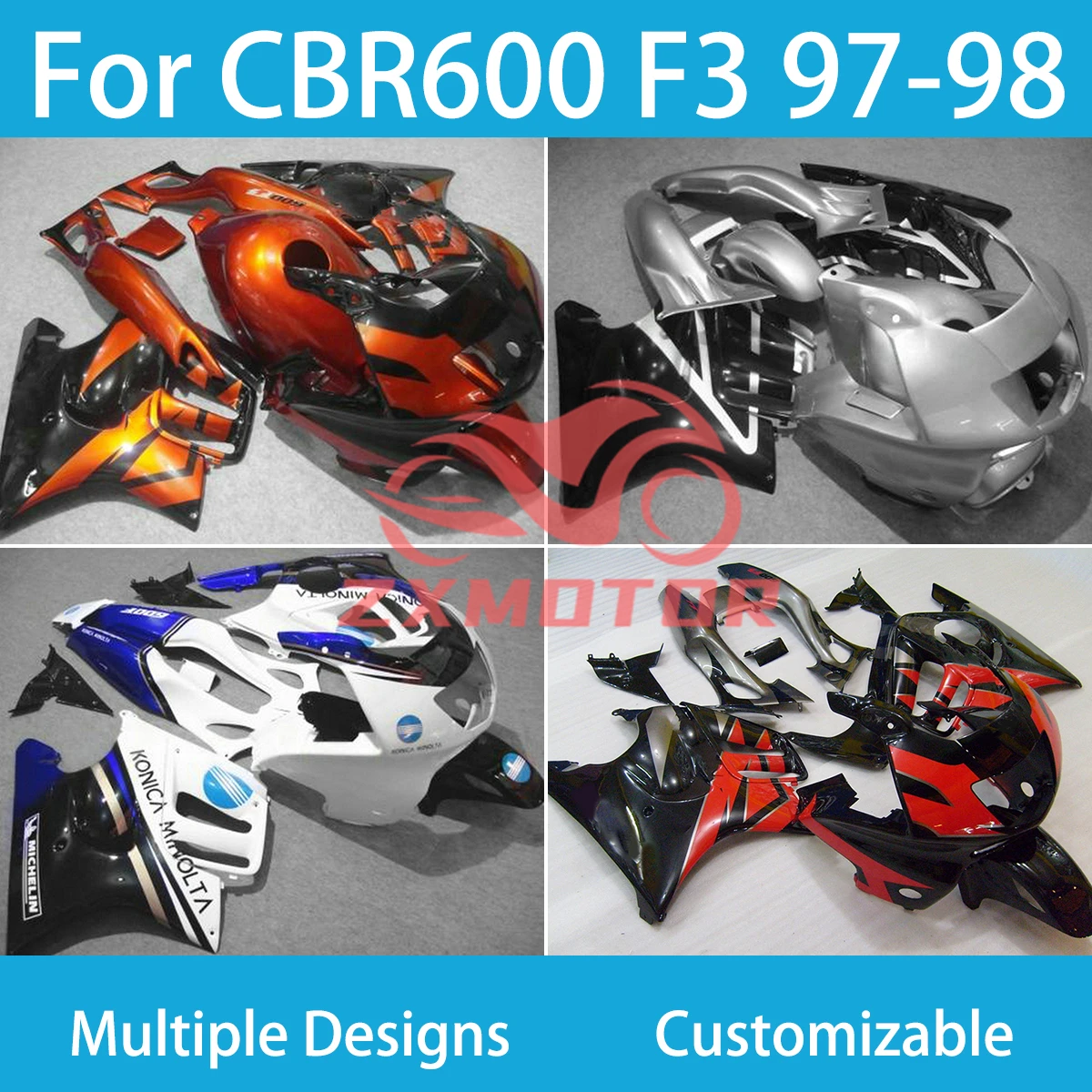 

CBR 600 F3 1997 1998 ABS Fairings for Honda CBR600 F3 97 98 Motorcycle Fairing Set Bodywork Panel Kit Fit