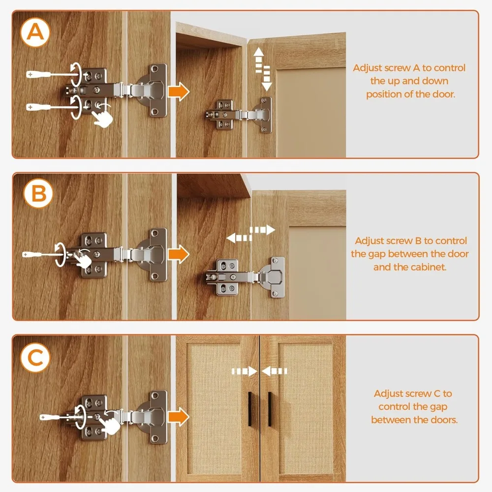 خزانة بوفيه الروطان مع مساحة تخزين، وخزانة جانبية مع أبواب وأرفف قابلة للتعديل، وطاولة محطة بار القهوة في المزرعة، ووضعها