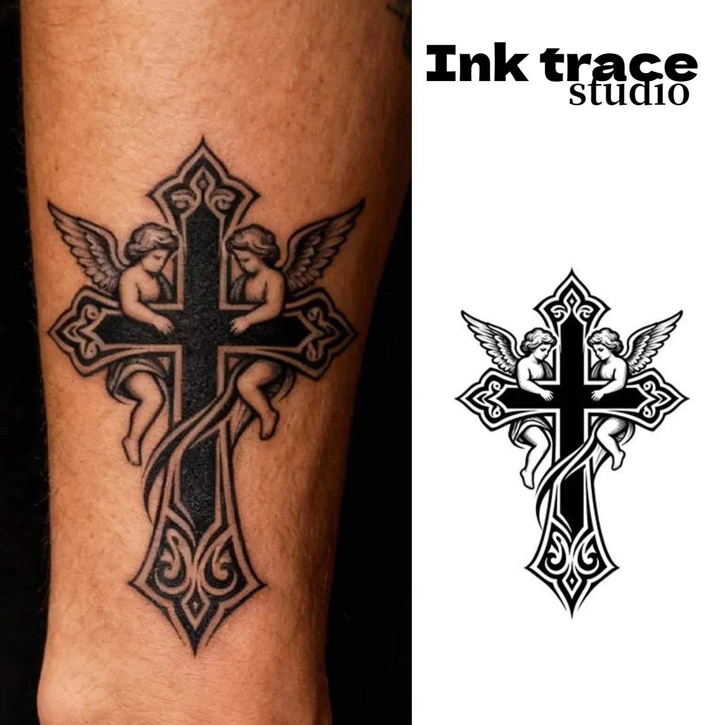 

2PC Permanent Waterproof Anchor Compass Cross Herbal Tattoo Sticker for Men And Women Lasting 7-15 Days Suitable for Arm