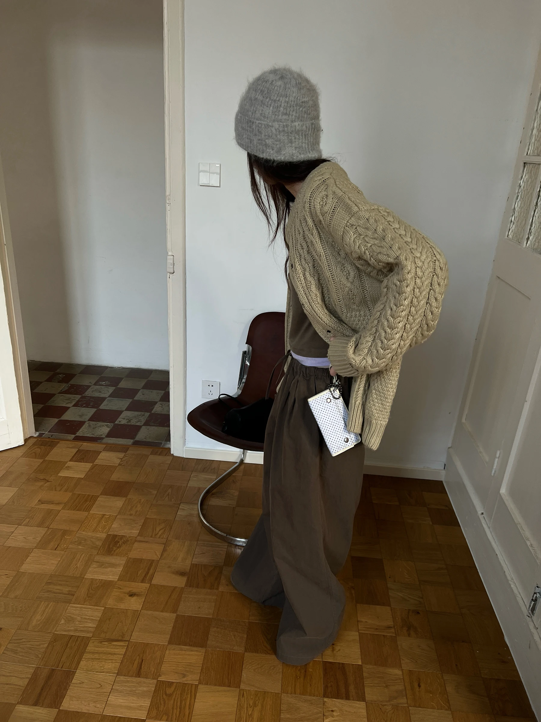 

POXFFEE Chunky Twist Sweater Women's Loose Lazy High-End Feeling Relaxed Knitwear Coat Autumn Winter Faion Commute Sle