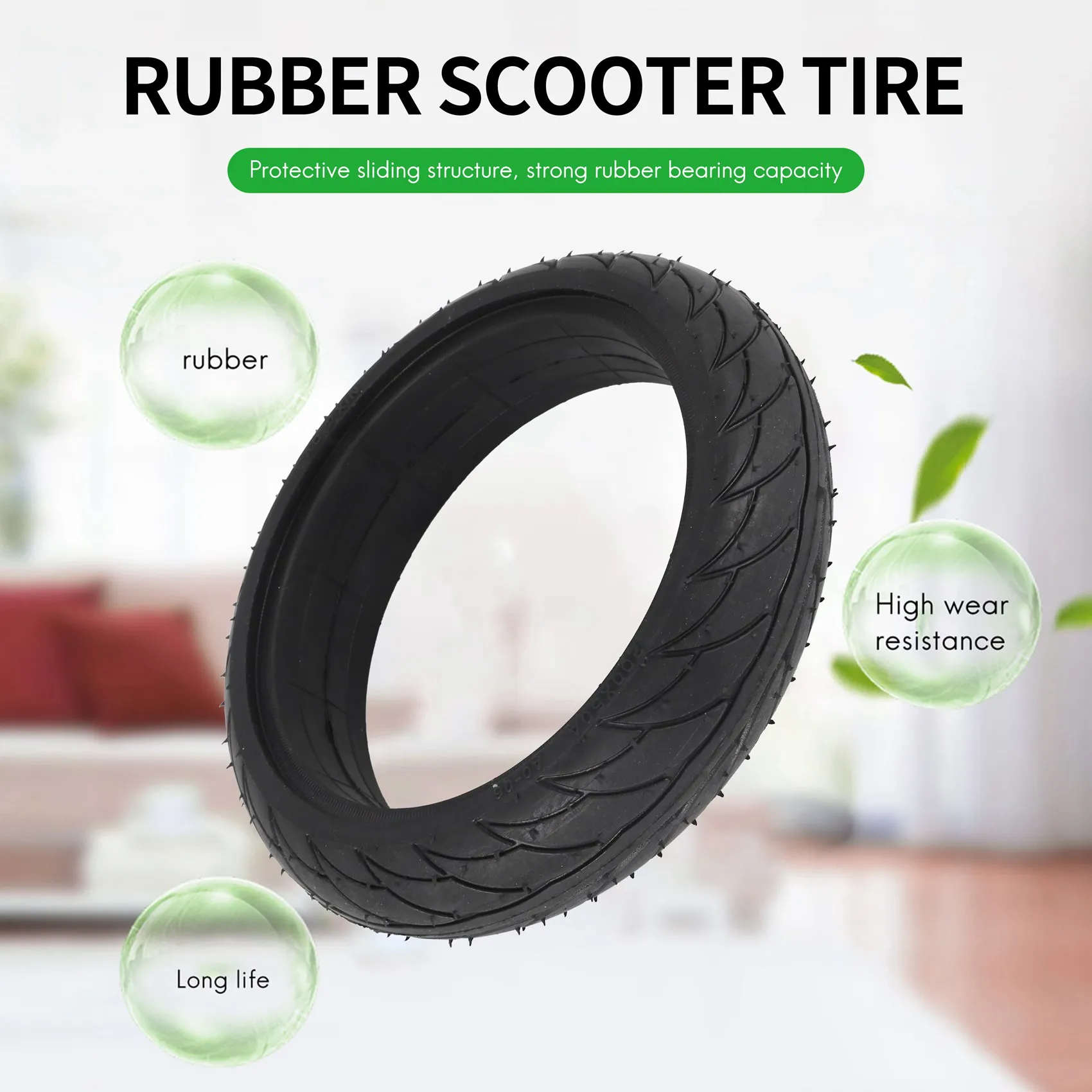 WF-8 Inch Front Scooter Solid Tire Tyre Wheel For Ninebot Es1 Es2 Electric Scooter Kickscooter Skateboard 8 Inch Non-Pneu