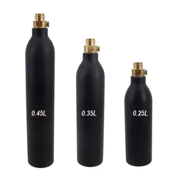 Empty 0.45/0.35/0.25L Aluminum CO2 Air Tank with Tr21*4 Valve Paintball Gas Bottle Safety explosion-proof High Pressure