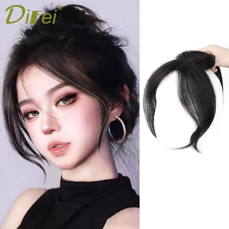 Synthetic Fring Bangs Wig Piece High Skull Top Natural Forehead Fluffiness Increased Hair Volume Invisible Top Of Head Hair Patc