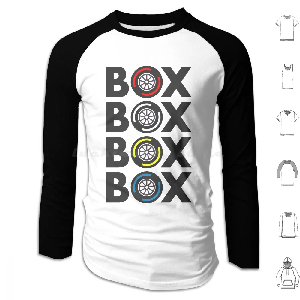 Box Box Box Box Tyres Compound Design Hoodies Long Sleeve 2021 Racing Car Racer Race Racecar Grands Prix Gp Tyre