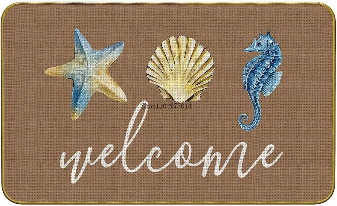 

Nautical Door Mat, Coastal Beach Kitchen Home Doormat, Coastal Floor Beach House Front Indoor Outdoor Entryway Rug