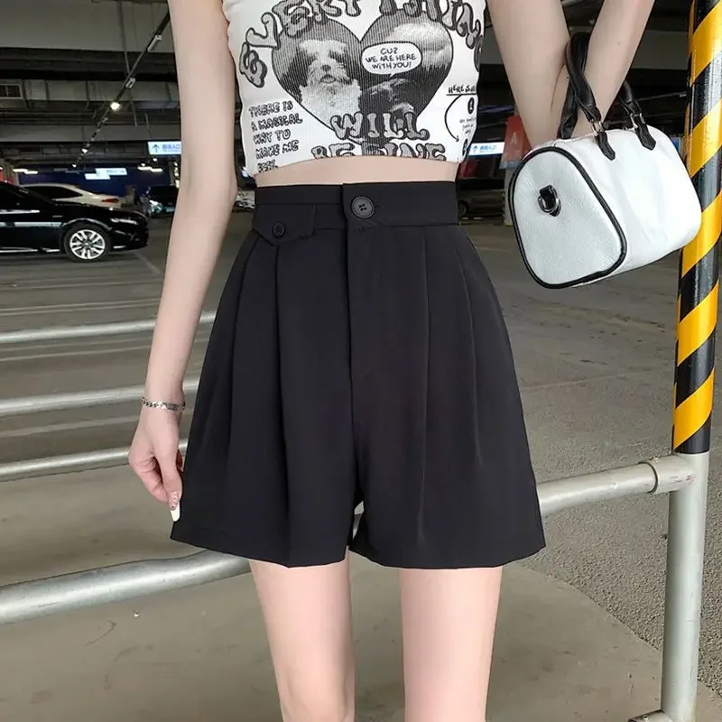 

Women's Shorts 2024 Wide Female Short Pants High Waist Jorts Designer Aesthetic Fashion Clothing Korean Style Normal Elegant Hot