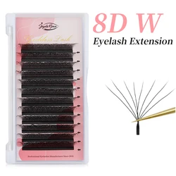 Goddess-extensiones de pestañas postizas en forma de W, pestañas postizas naturales, suaves, con volumen prefabricadas, 7D, 8D