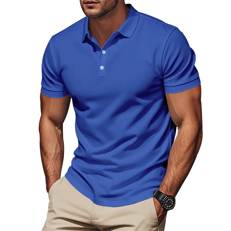 

TRSYPHXM 2025 new Men's Simple Quick drying Polo Shirt Golf Style Men's Gentlemen Loose Breathable Collar Short Sleeve