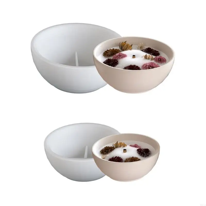 

W0YA Flexible Sturdy Silicone Epoxy Resin Castes Mould Round Shaped Tray Dishes Mould for Craft and Home Decoration