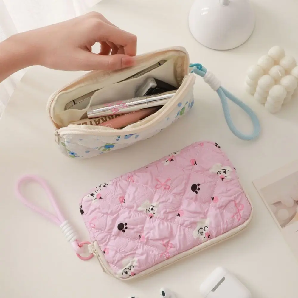 Nuovo portamonete con stampa di cartoni animati di grande capacità con borsa per cuffie con cordino