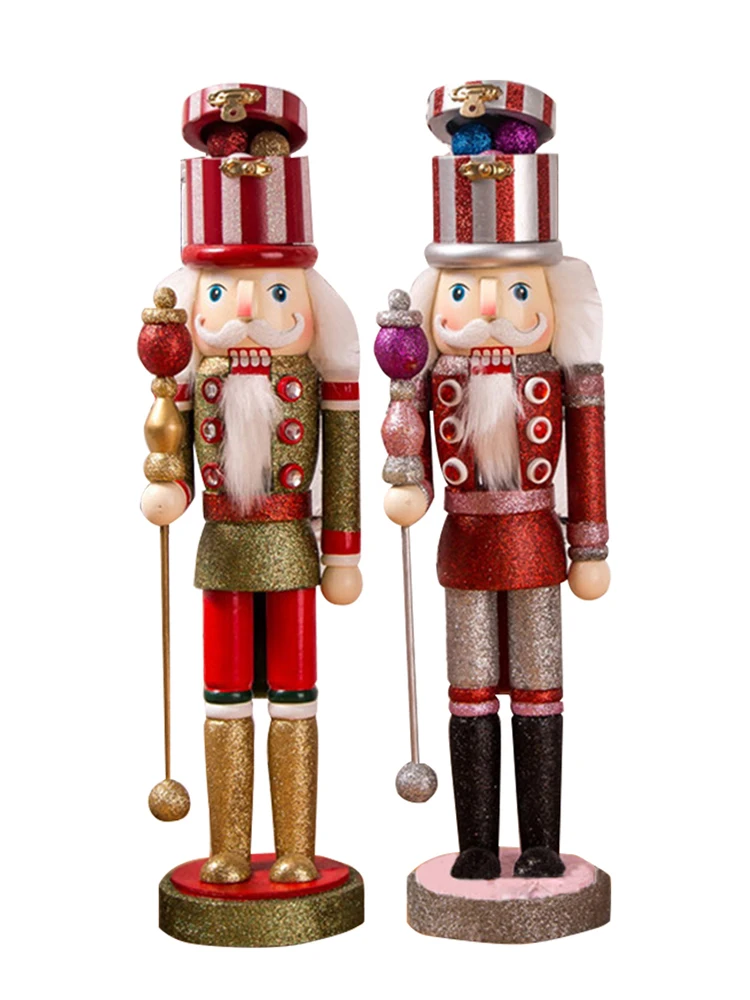 Kerst Notenkrakers Decoraties | 2 Stuks Houten Notenkraker Hangende Ornamenten | 15 Inch Wintertablet