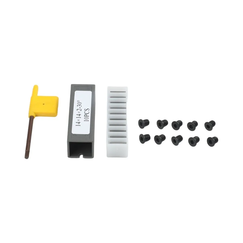 Solid Carbide Cutter Carbide Inserts For Cutting 30 Degree Cutting Angle Easy Edge Rotation 10pcs Carbide Blade Set