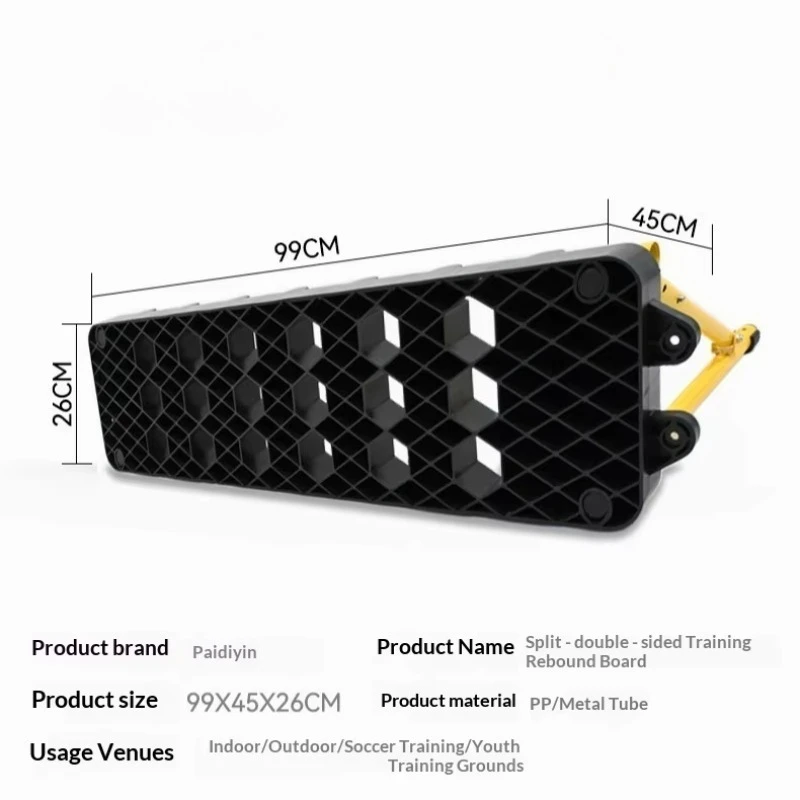 Portable football rebound training board, three gear angle adjustment six rebound modes, ball control reaction training 99x45