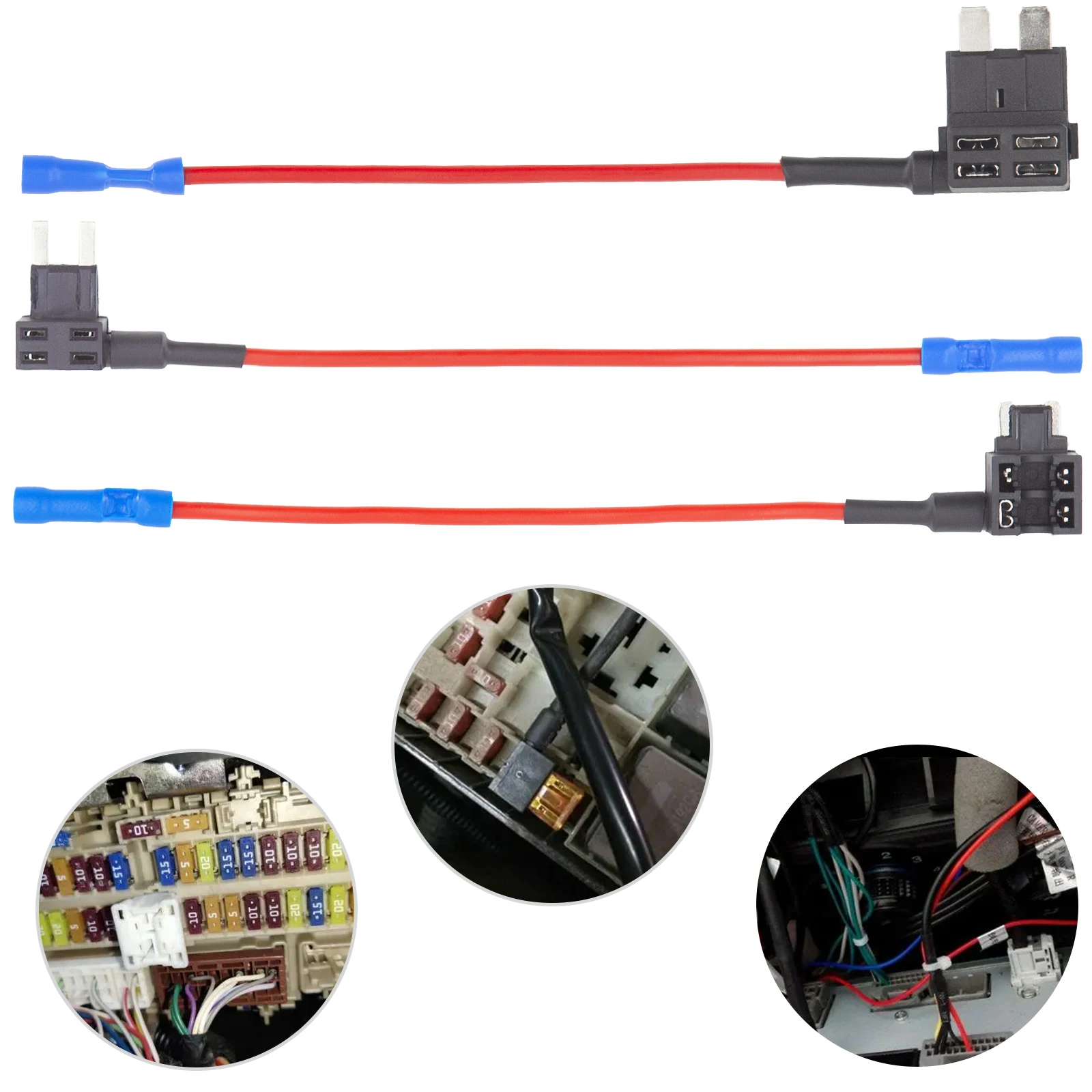 Standard/Mini/Low Profile Mini Blade Fuse Holder 12V Dual-slot Tap Adapter Add-a-Circuit for Auto Car Truck Boat Auto RV Camper