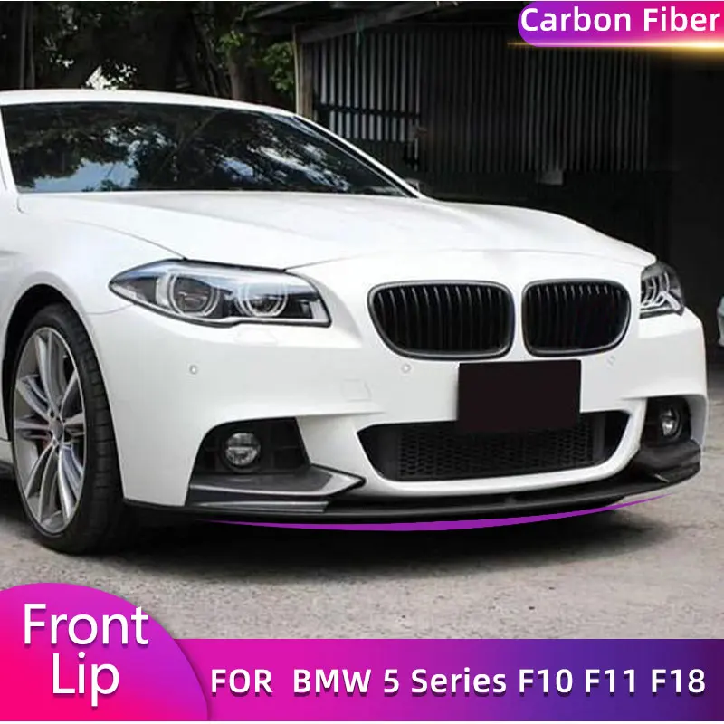 

Carbon Fiber Front Bumper Lip Spoiler for BMW 5 Series F10 F11 F18 528i 550i M Sport 2013-2016 Car Front Lip Chin Apron Body Kit