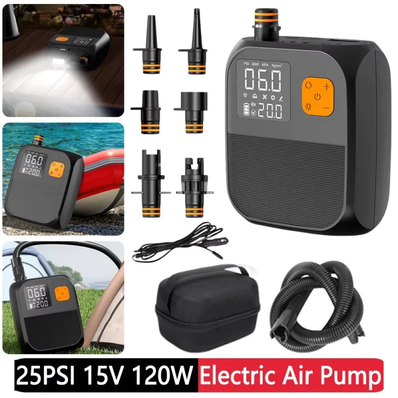 Bomba de remo eléctrica con detección táctil de 8000mah, bomba de 20psi, inflador de dos etapas, Sup para kayaks, velas, equipo eléctrico Sup