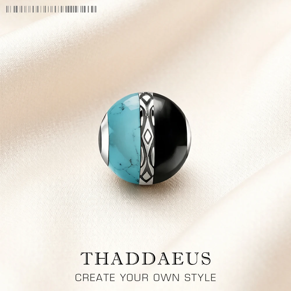 

Ornament Blue & Black Bead Accessories 925 Sterling Silver Charm For Jewelry Making Women Men