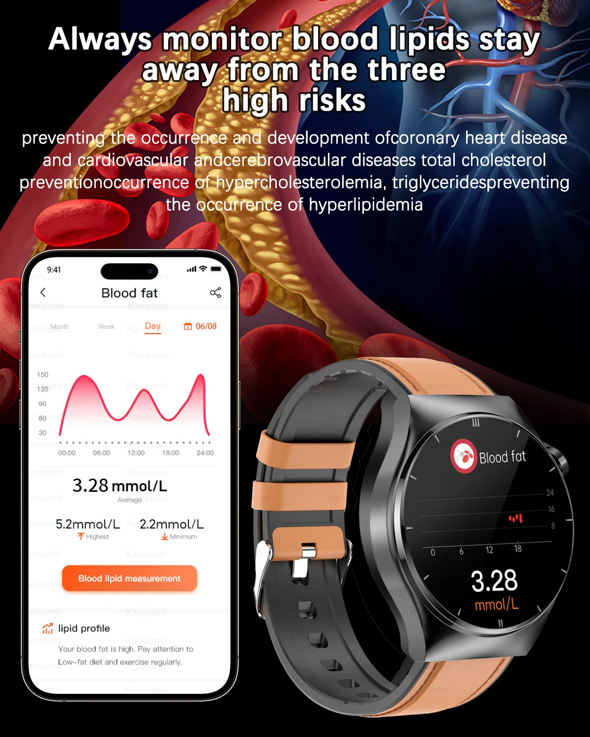 Relógio Inteligente de Grau Médico Masculino, Monitor de Saúde, ECG, Chamada Bluetooth, Lipídios Sanguíneos, Ácido Úrico, Glicose Sanguínea,