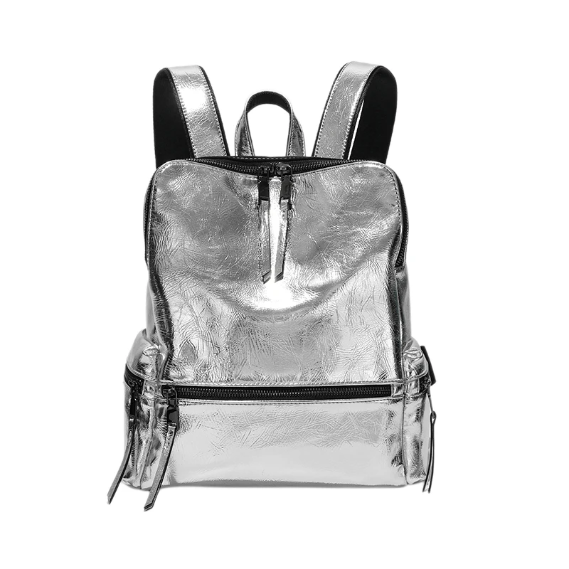 Spring and Summer Fashion Personality Silver Reflective Backpack Shoulder Bag Tide