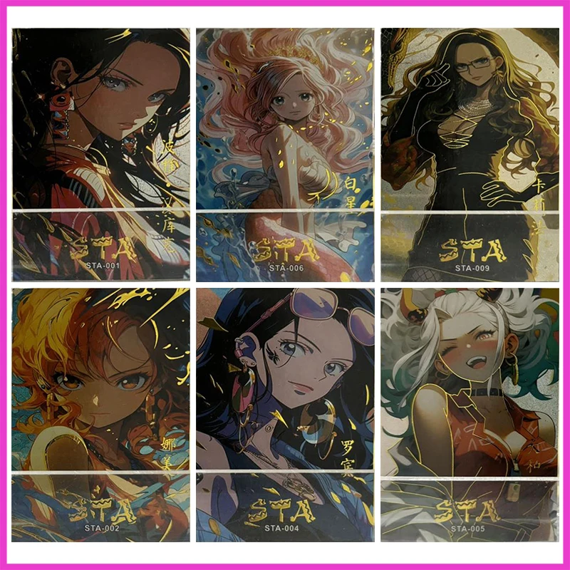 

Anime ONE PIECE Rare STA Refraction Foil Hancock Shirahoshi Robin Yamato Nami Toys for boys Collectible Cards Birthday Present