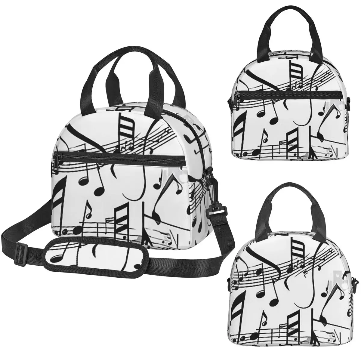 Abstract Piano Keys With Musical Notes Insulated Lunch Bag for Kids School Cooler Thermal Box Tote Portable Lunch Boxes