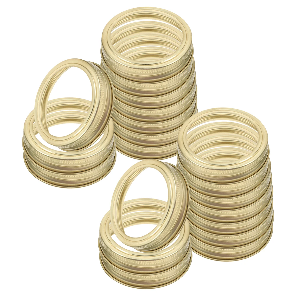 

24pcs Mason Jar Lids Wide Mouth Rings Golden Tinplate Food Jar Seals Regular Bands Easy Clean Split Type