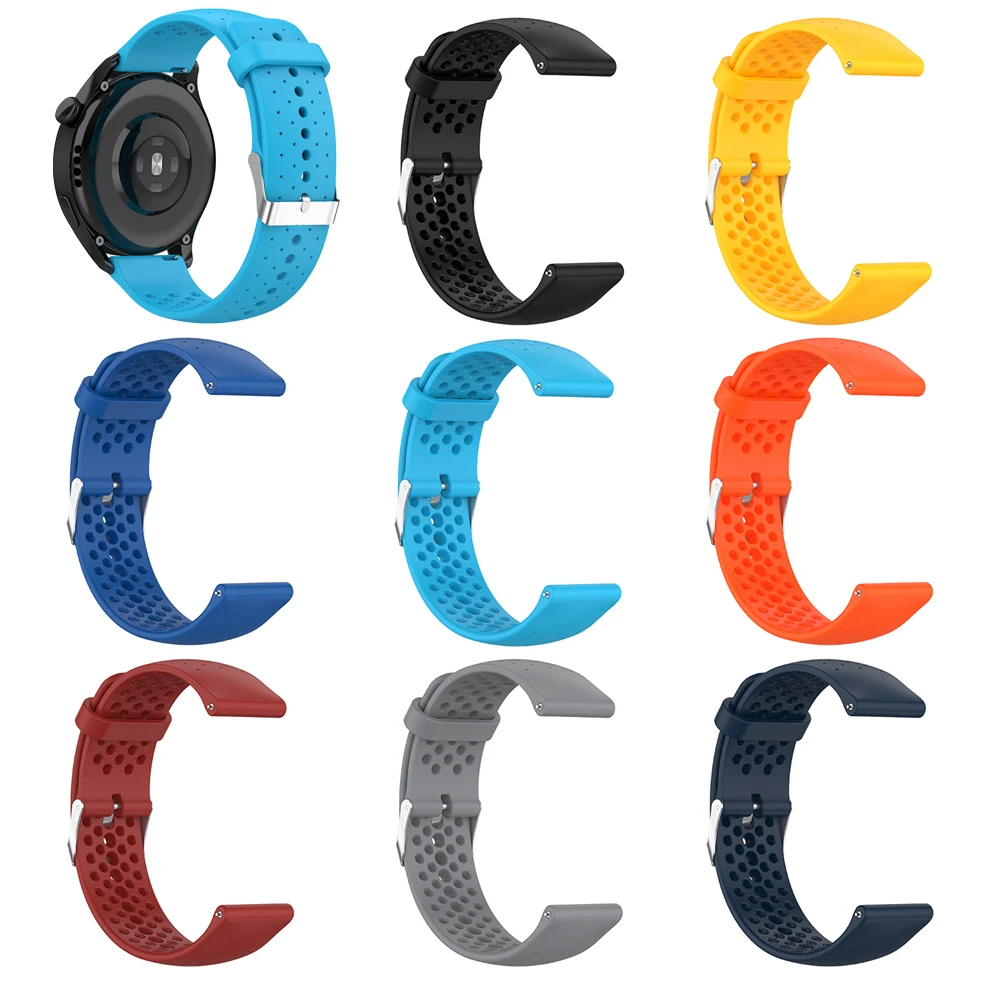 20 22mm Silicone Strap For Fossil Gen 6 44mm / Gen 5 5E 44mm / Gen5 LTE Watchband Bracelet For Huawei GT3/2 Pro Band Accessories