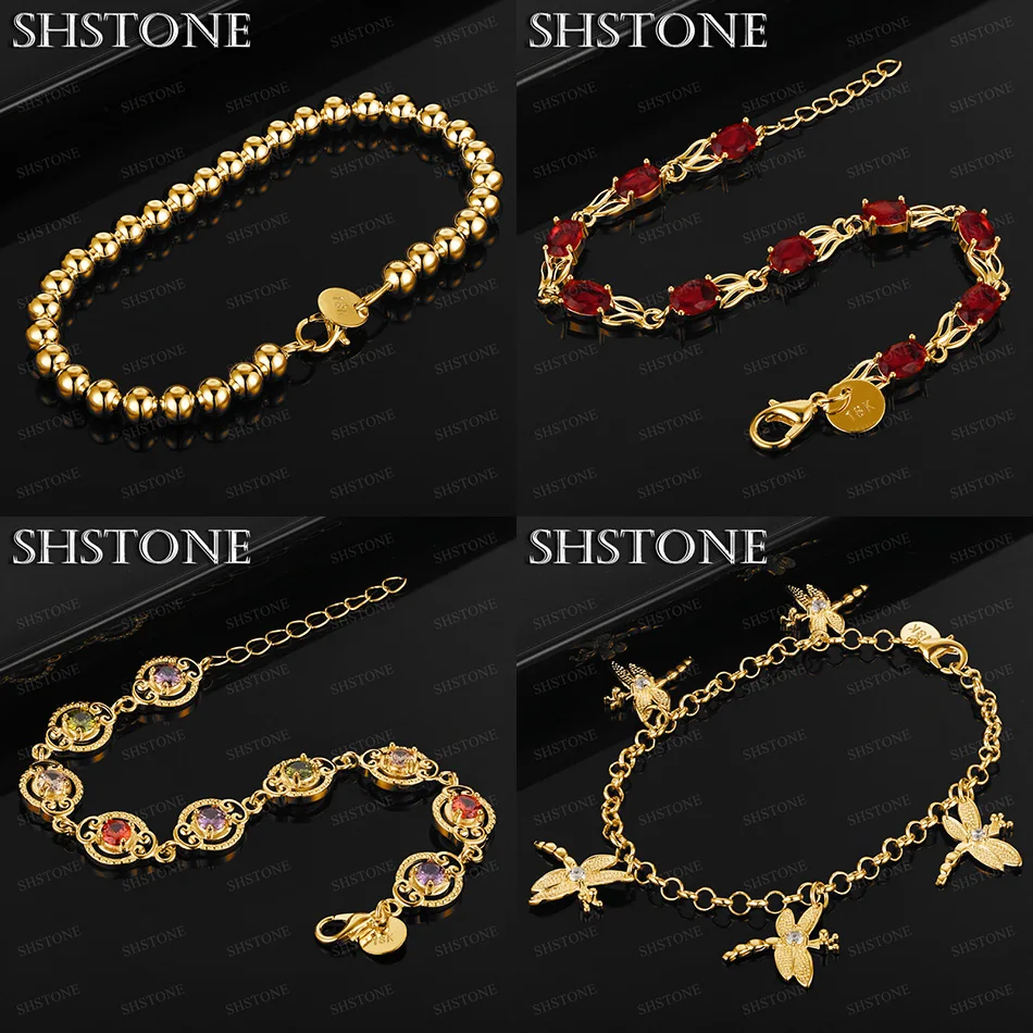 

Hot 18k Gold Bead Chain Dragonfly Round Zircon Bracelet Wedding Banquet Party Classic Luxury Jewelry Gift For Girlfriend