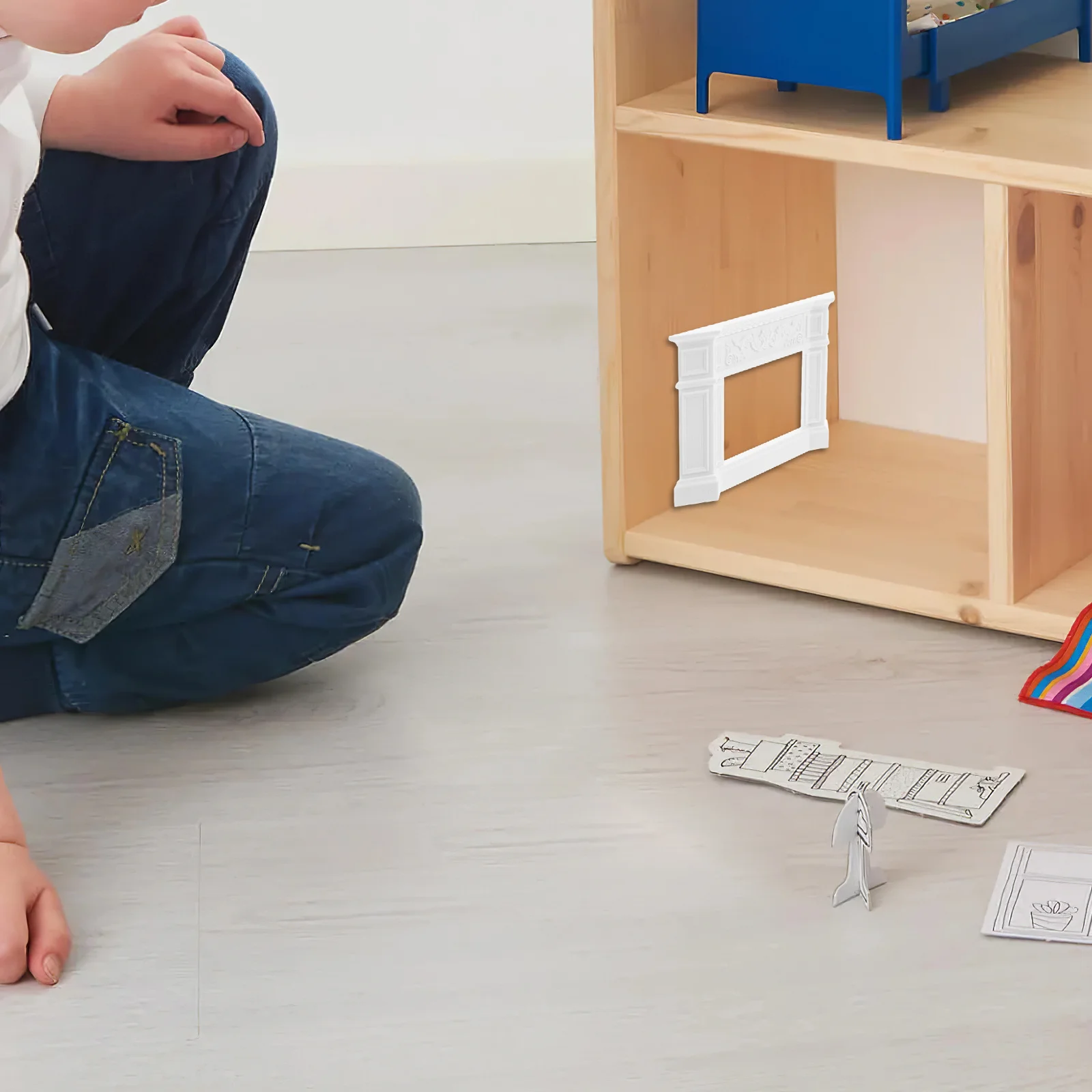 

Миниатюрный винтажный стиль, белый камин, декоративная миниатюра для кукольного домика, ролевые игры, мини-мебельные аксессуары