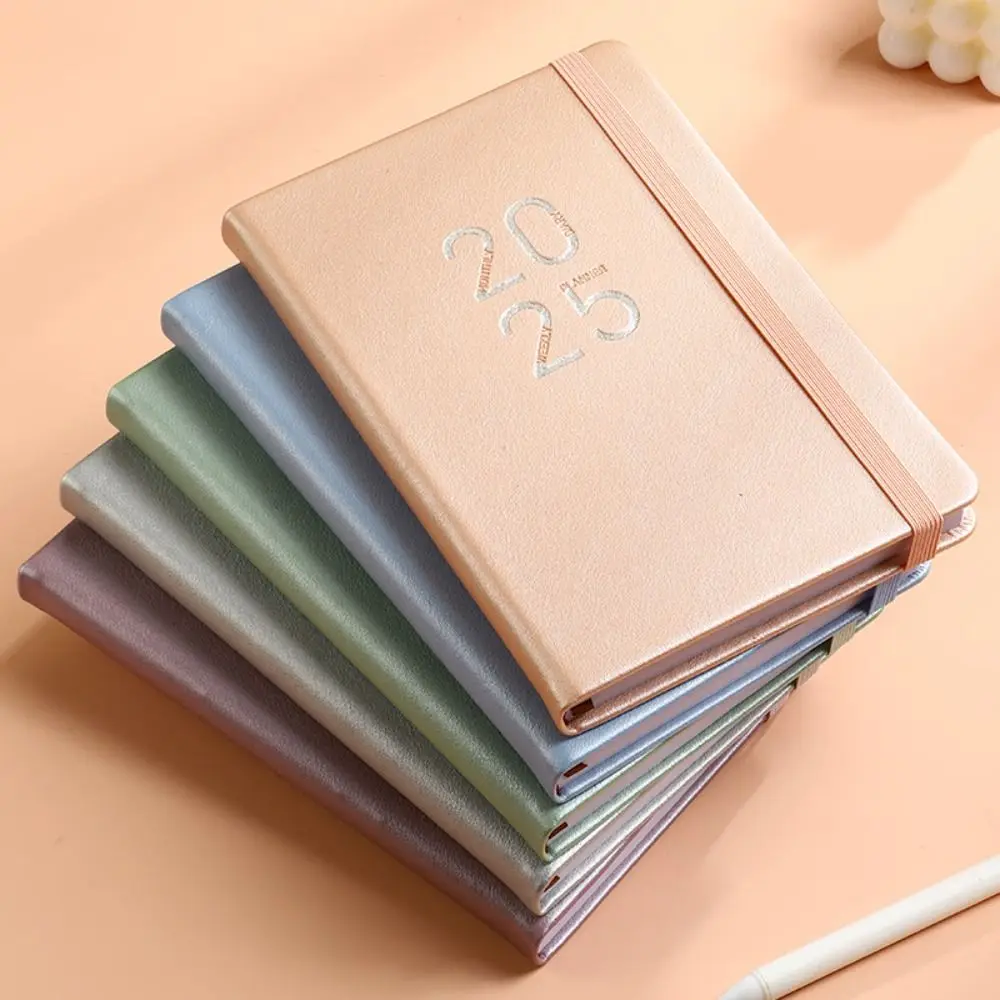 A5 Sketchbook 2025 Planner Notebooks 312 Pages 5 Colors Business Note Book Notepad Leather Surface Diary Writing Pads