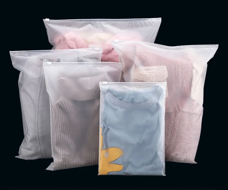 50 pieces/piece of clothing packaging bag EVA frosted zipper self sealing bag socks underwear pants shirt plastic storage bag