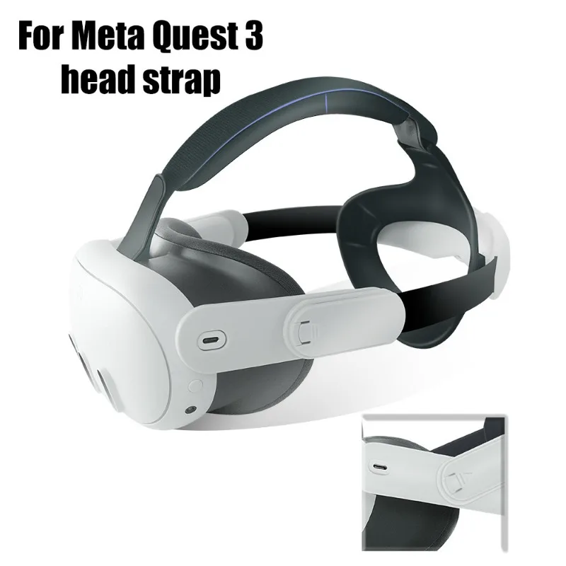 Adjustable Head Strap Compatible with Meta Quest 3 VR Headset Suitable for Adults Kids Multi-size Head VR Gaming Accessories