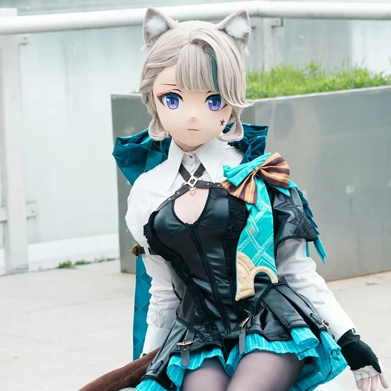 Full headband lockHandmade Customize Game character Kig Cosplay Kigurumi Resin Mask Japanese Anime Kigurumi Masks