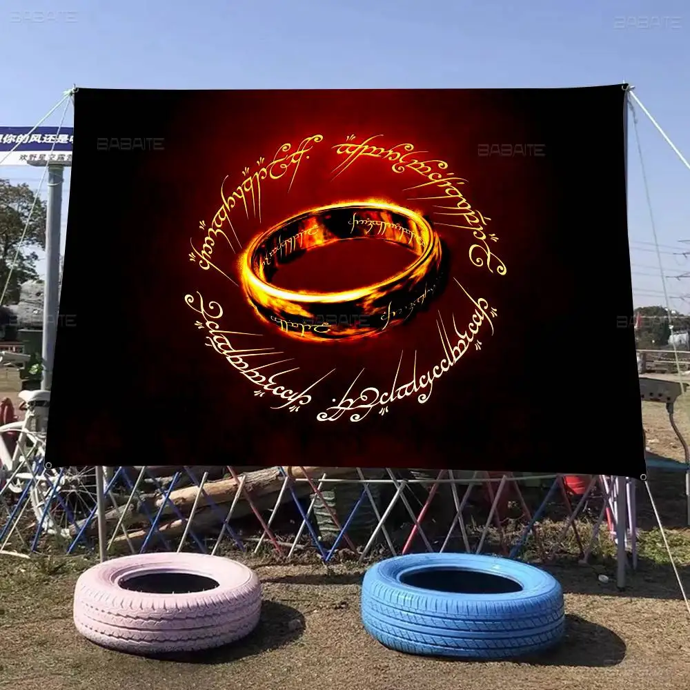 The L-Lord Of The R-Rings Movie Small Size Cheerleading Banner Hand Pulled Flag Outdoor Atmosphere Flags