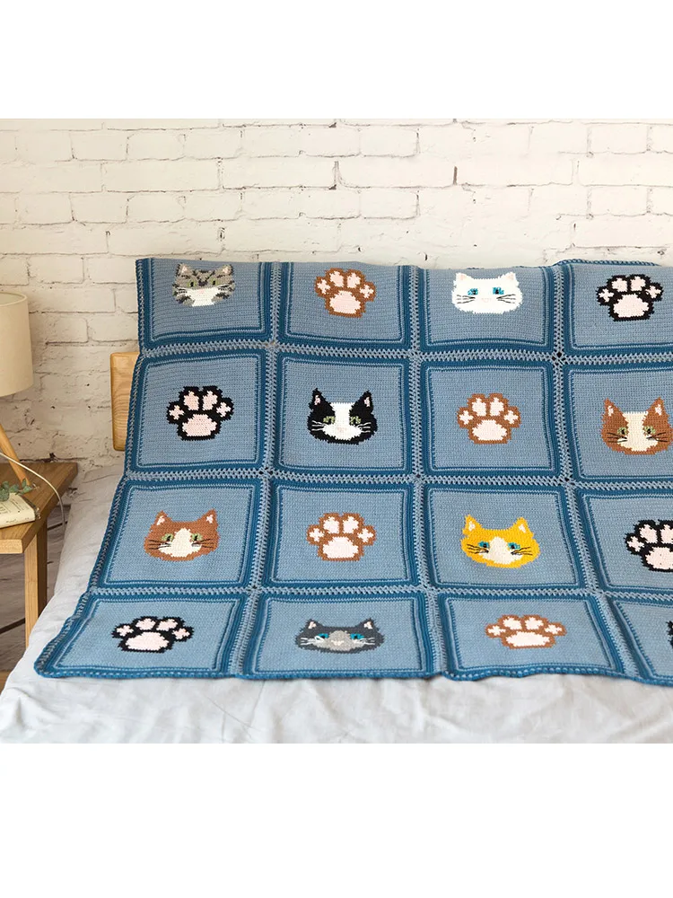 

Pattern DIY Crochet Cotton Yarn Material Kit Women's Style Handmade Warmth Blanket Fun Weaving Society Craft Kit