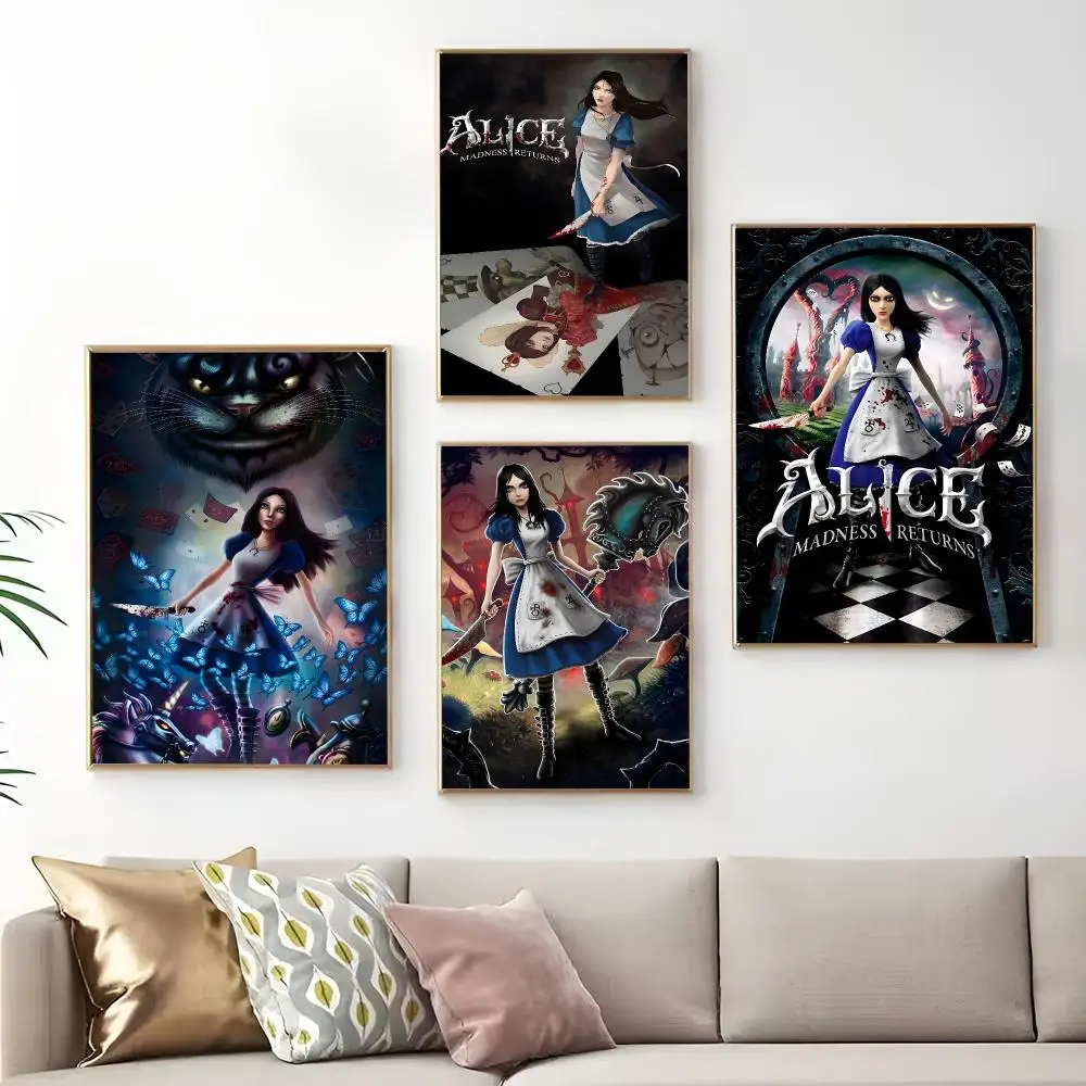 A-Alice M-Madness R-Returns Painting Calligraphy Print Canvas Art Pictures Home For Living Room Modern Decor Room Home Decor