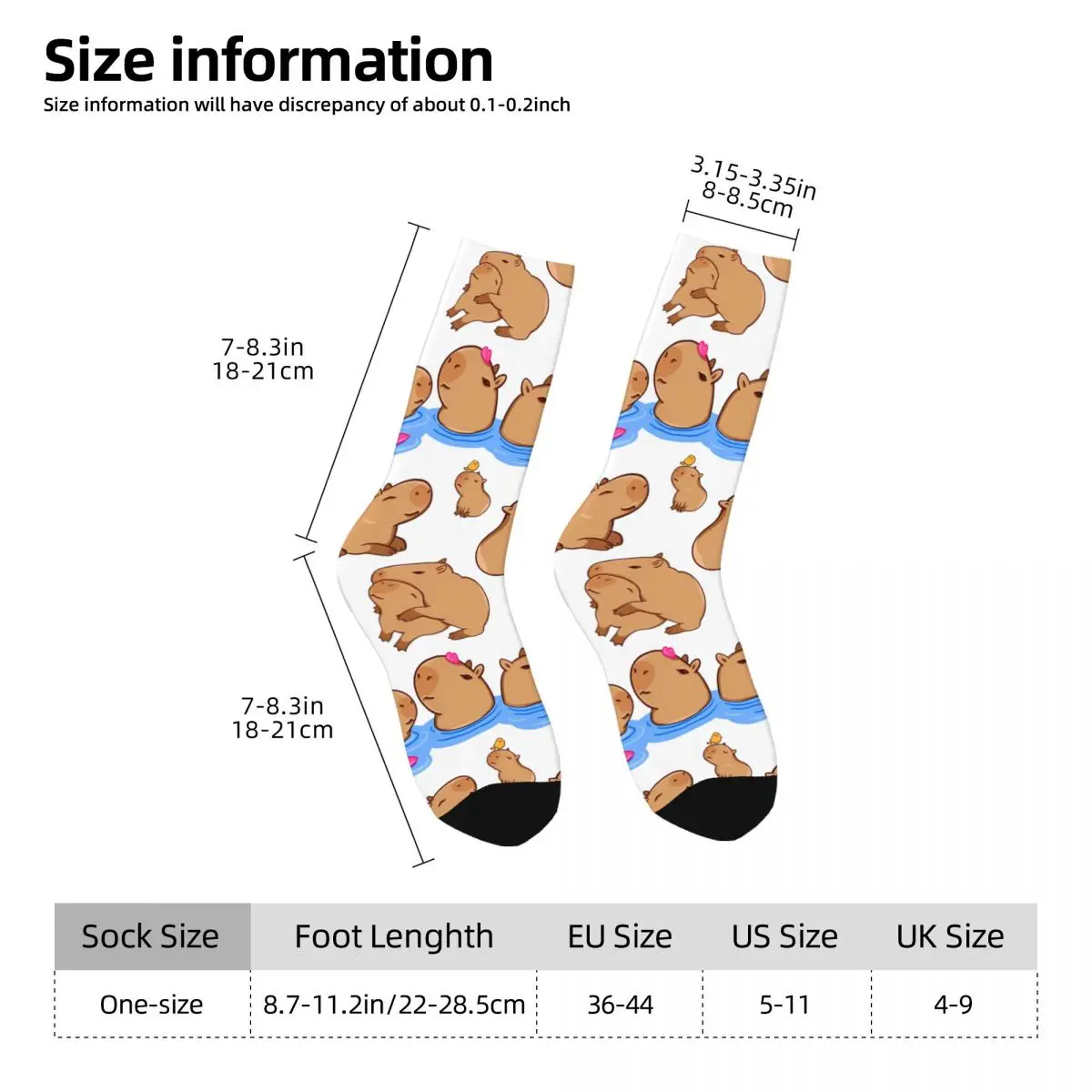 Vintage Swimming Men's compression Socks Unisex Capybara Harajuku Pattern Printed Novelty Crew Sock