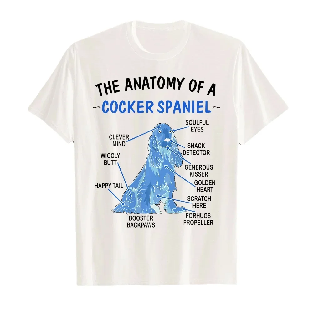 MEN WOMEN UNISEX T Shirts Size S-4XL Funny Anatomy Of A Cocker Spaniel For Dog Lovers T-Shirt graphic t shirts harajuku coton