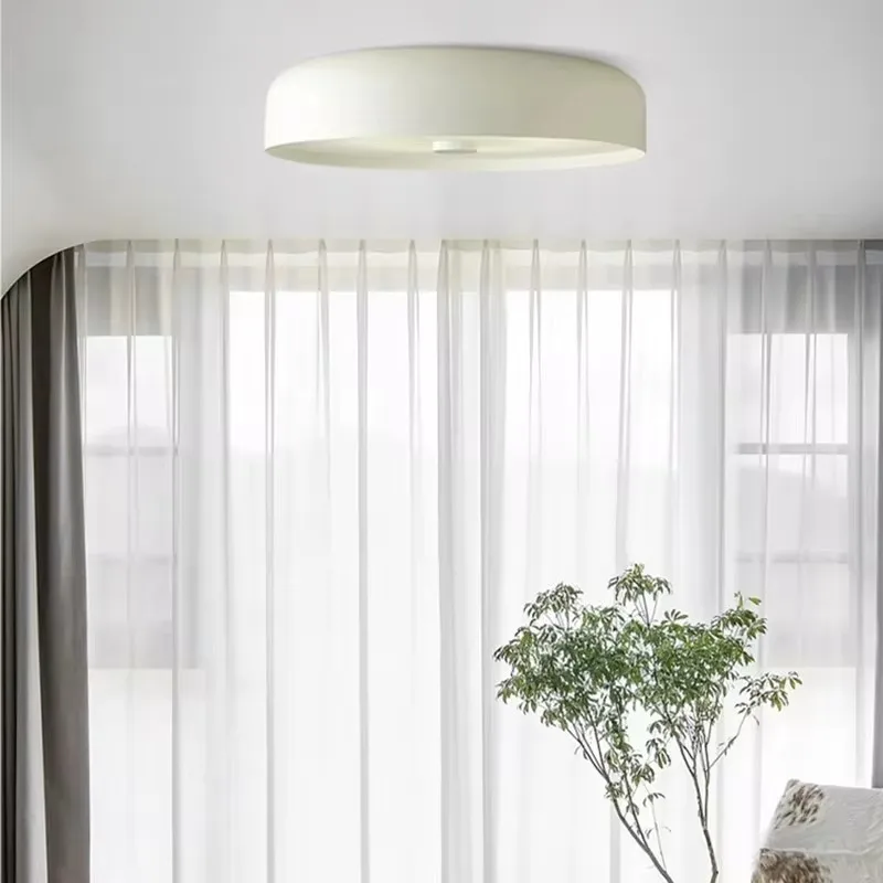 

Nordic Minimalist Circular Ceiling Light Used for Dining Rooms Living Rooms Bedrooms LED Black White Remote Dimming Fixtures