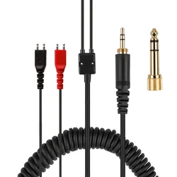 6.35mm Replacement Spring Coiled Cable Extension Cord for Sennheiser HD25 25-1 25-C 25-13 II SP 222 224 230 Headphones